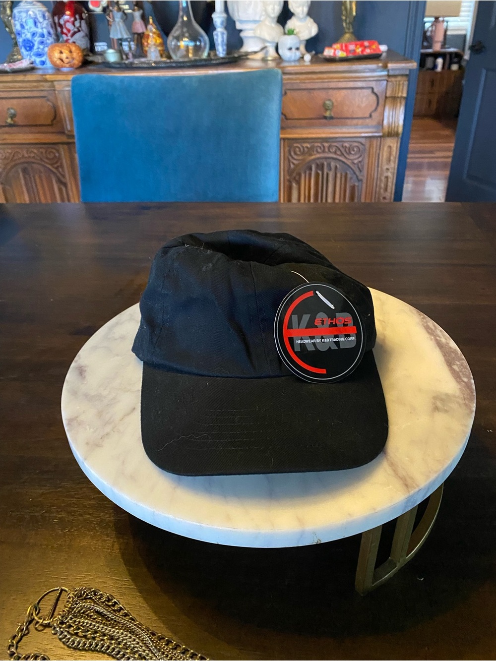 Ethos Black Unstructured Cotton Cap by Ethos